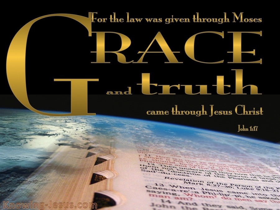 John 1:17 Grace And Truth Came Through Christ (gold)